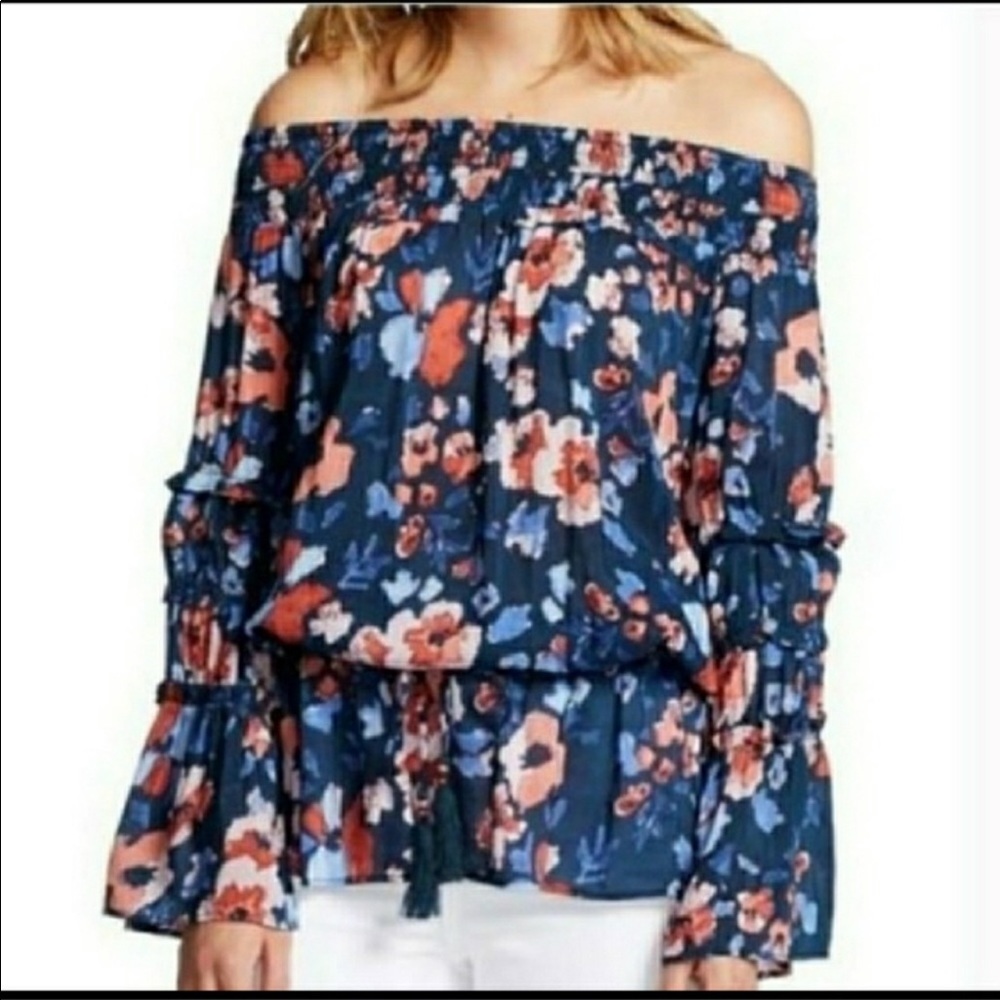 William east off the shoulder floral top